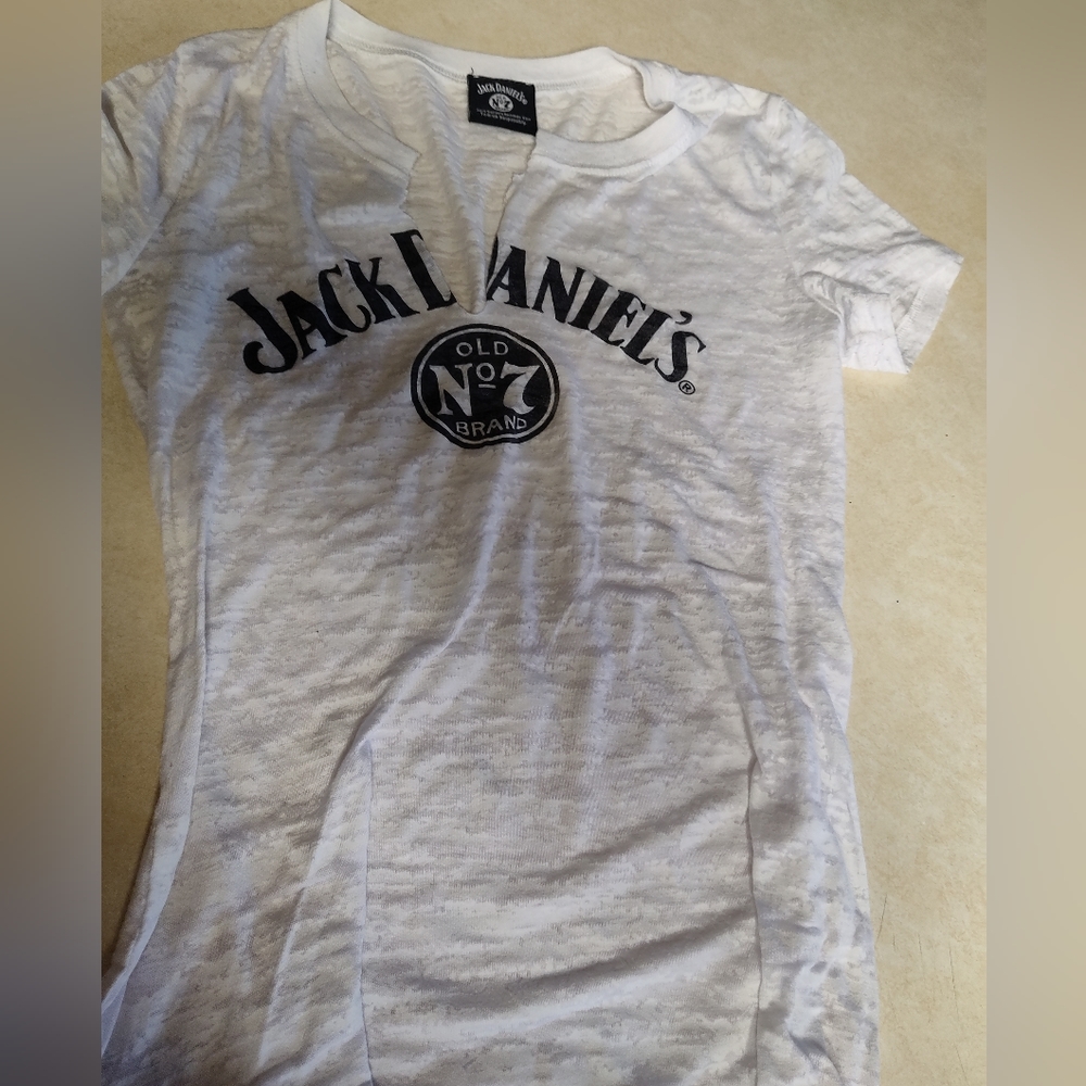 Jack Daniels Tshirt size not labeled but probably a small.
